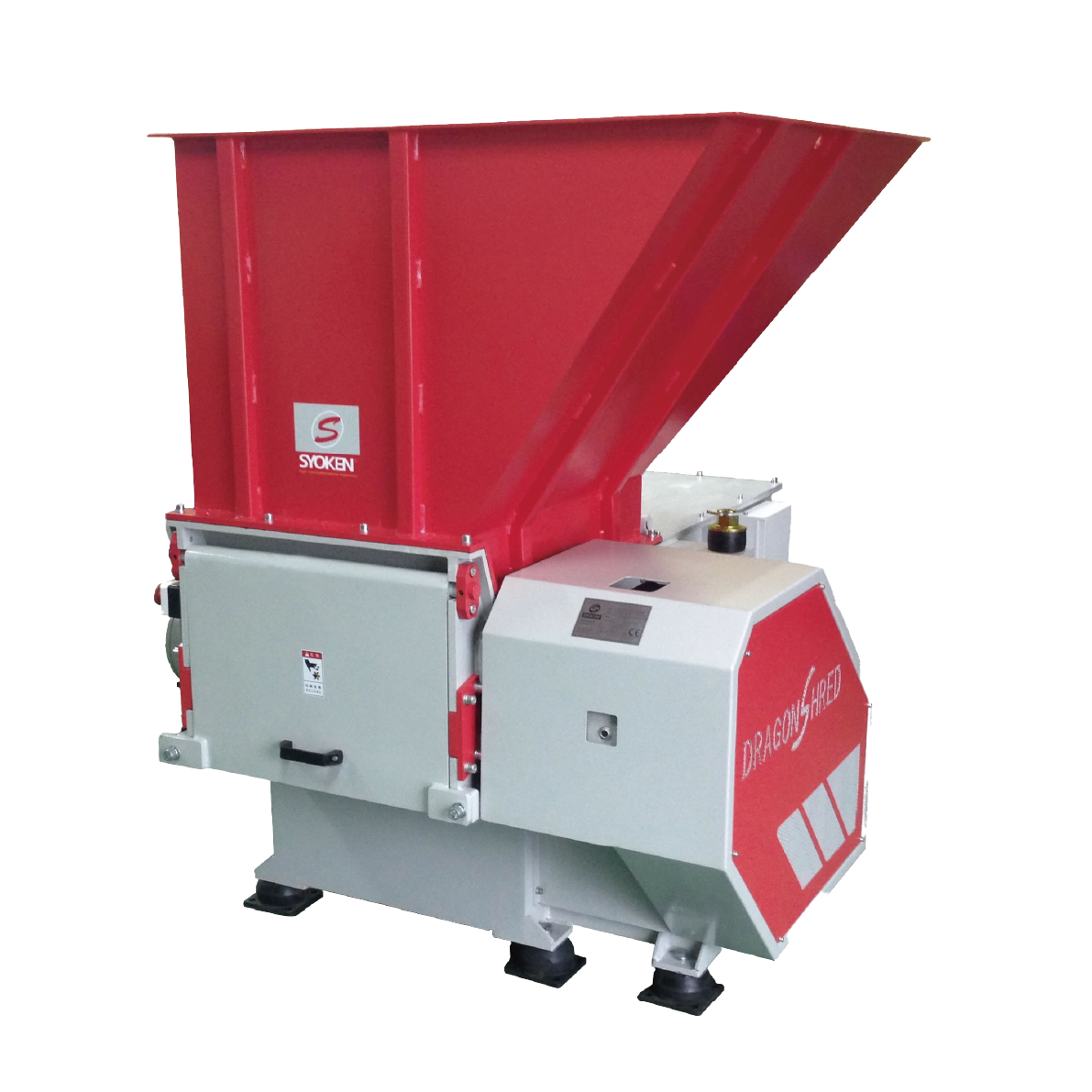 小型プッシャー式一軸破砕機